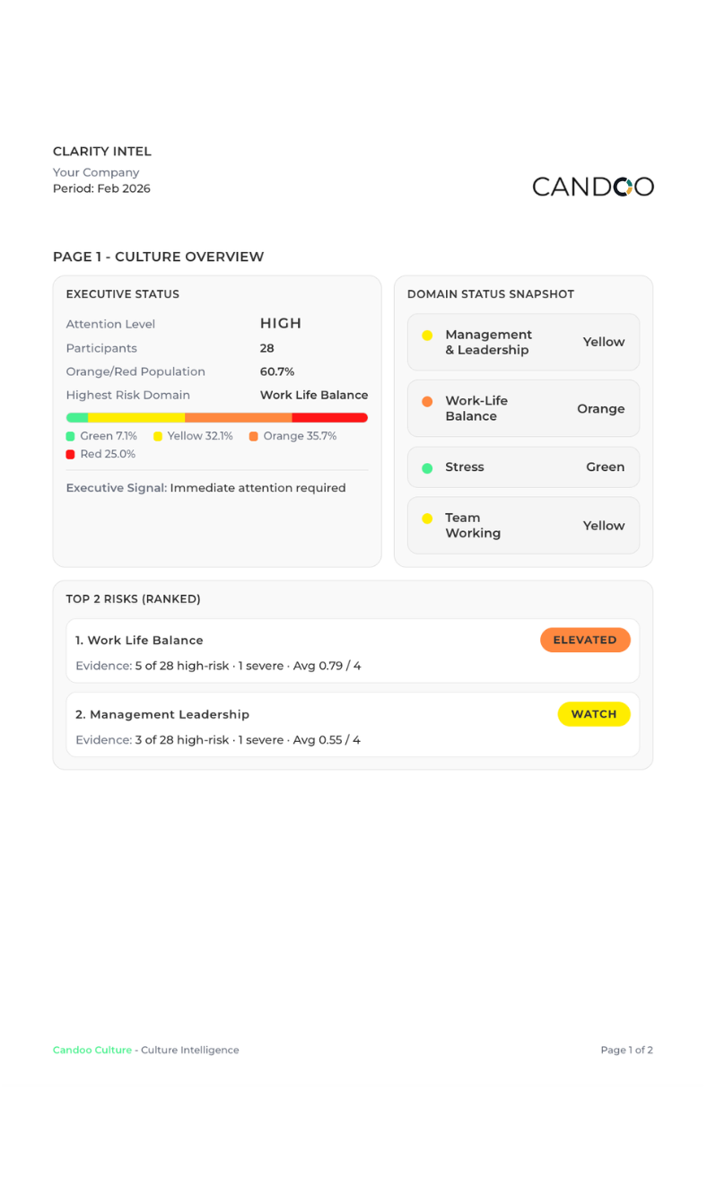 CANDOO Clarity intelligence view